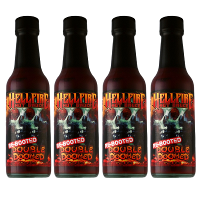 NEW! Double Doomed Rebooted! 4-Pack Hot Sauce Extreme Heat! Hellfire's Hottest Sauce! - NEW! Double Doomed Rebooted! 4-Pack Hot Sauce Extreme Heat! Hellfire's Hottest Sauce! - Hellfire Hot Sauce