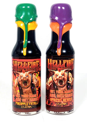 Limited Edition Hellfire Hot Sauce Not Your MaMa's BBQ Resin Sealed Signed Numbered Set - Limited Edition Hellfire Hot Sauce Not Your MaMa's BBQ Resin Sealed Signed Numbered Set - Hellfire Hot Sauce