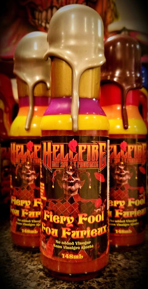 Fiery Fool - Resin Dipped Bottle (Limited Edition) - Fiery Fool - Resin Dipped Bottle (Limited Edition) - Hellfire Hot Sauce