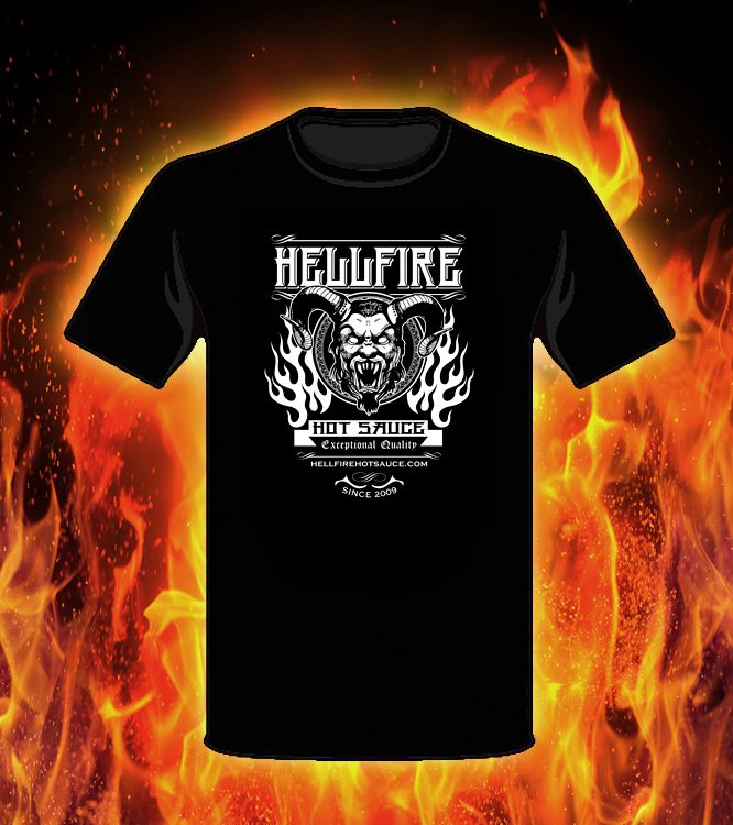 Hellfire Retro T Shirt - Hellfire Retro T Shirt - Hellfire Hot Sauce