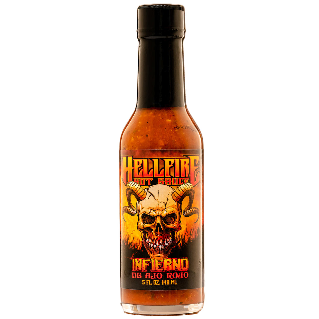 NEW! Infierno De Ajo Rojo - Red Garlic Spicy Taco and Burger Sauce! - Single Bottle - Hellfire Hot Sauce