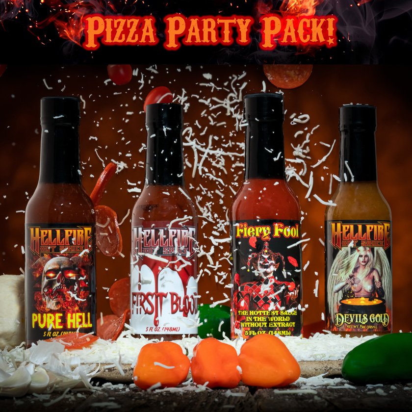 Pizza Party “Hot Sauce” Gift Pack - Pizza Party “Hot Sauce” Gift Pack - Hellfire Hot Sauce