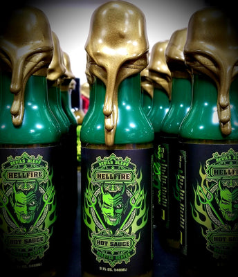 Devil's Blend - Fire-Roasted Carolina Reaper Resin Sealed Bottle - Devil's Blend - Fire-Roasted Carolina Reaper Resin Sealed Bottle - Hellfire Hot Sauce