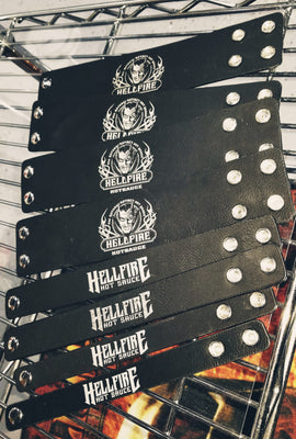 Official Hellfire Hot Sauce Leather Wristband - Official Hellfire Hot Sauce Leather Wristband - Hellfire Hot Sauce