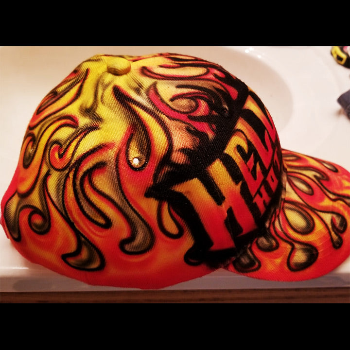 Custom Airbrushed Limited Edition Hat – Hellfire Hot Sauce