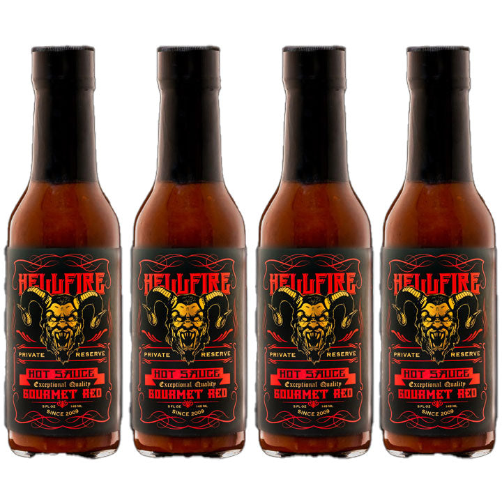 Gourmet Red 4 Pack - Gourmet Red 4 Pack - Hellfire Hot Sauce