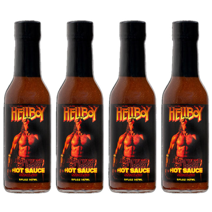Hellboy The Right Hand of Doom Hot Sauce 4 Pack - Hellboy The Right Hand of Doom Hot Sauce 4 Pack - Hellfire Hot Sauce