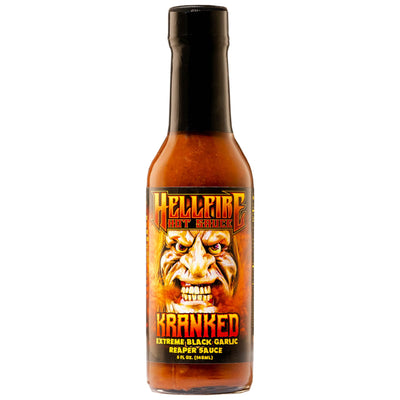 KRANKED - Multi-Award Winning Black Garlic & Reaper Hot Sauce - Single Bottle - Hellfire Hot Sauce