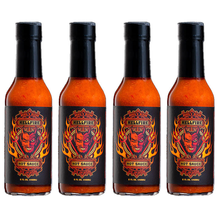 Devil’s Blend Red Jalapeño Hot Sauce 4 Pack - Devil’s Blend Red Jalapeño Hot Sauce 4 Pack - Hellfire Hot Sauce