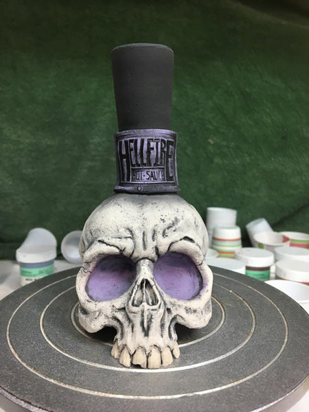sculpted skull hot sauce bottle