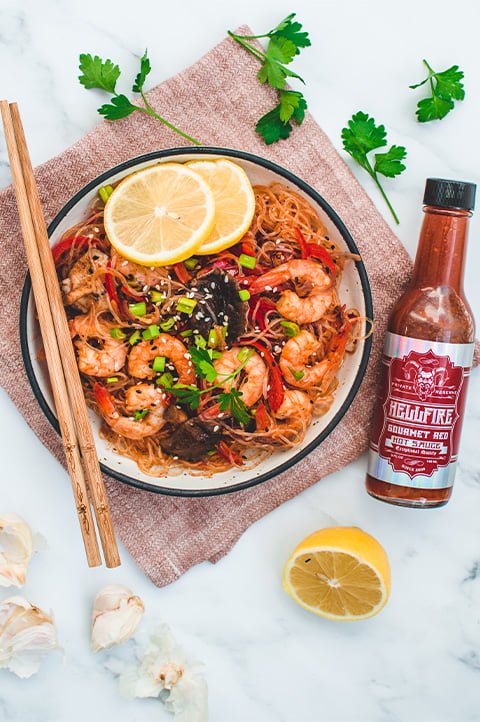 hot and spicy shrimp and noodles recipe