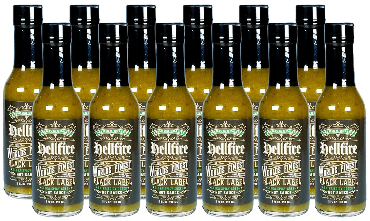 Hellfire Black Label Green Sauce 12 Pack Case – Hellfire Hot Sauce