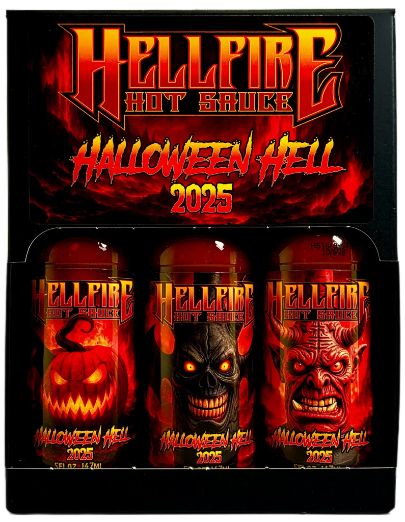 Hellfire Halloween Hell 2025 Hot Sauce 3-Pack