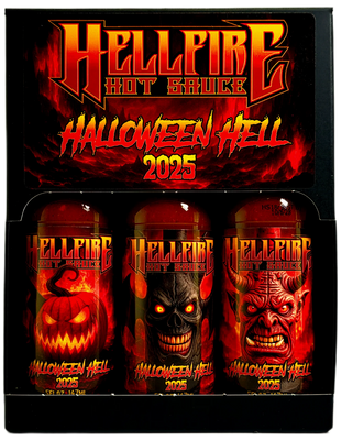Hellfire Halloween Hell 2025 Hot Sauce 3-Pack