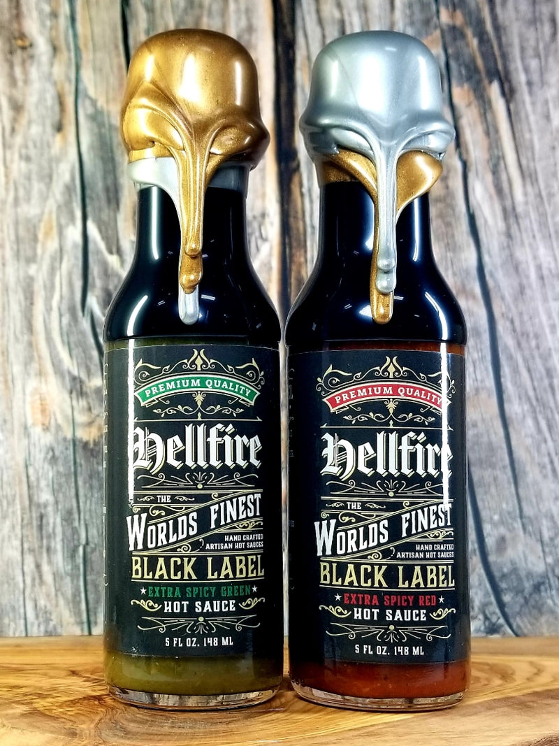 Red and Black Label Combo Pack Limited Edition Resins - Red and Black Label Combo Pack Limited Edition Resins - Hellfire Hot Sauce