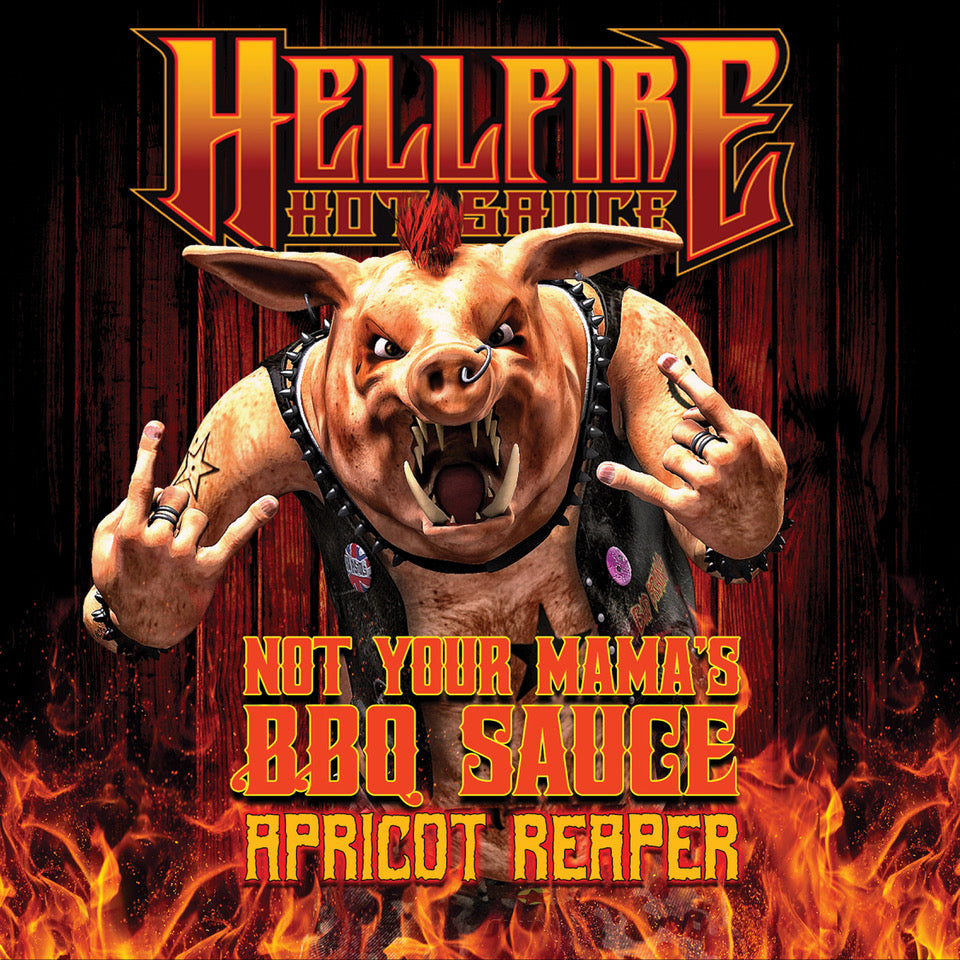 Hellfire Hot Sauce Not Your Mama's BBQ Sauce Apricot Reaper