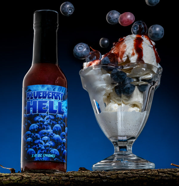Blueberry Hot Sauce on Ice Cream