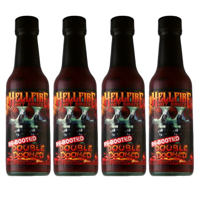 NEW! Double Doomed Rebooted! Hot Sauce Extreme Heat! Hellfire's Hottest Sauce! - Save 10% on a 4-Pack - Hellfire Hot Sauce