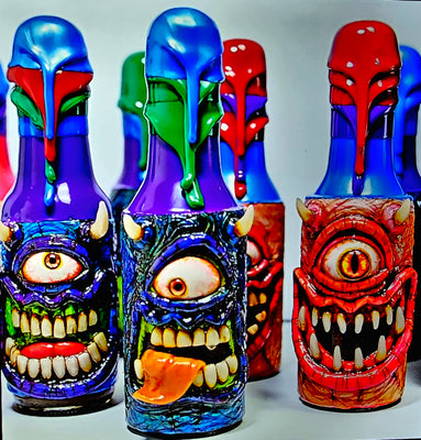 Hellfire Hot Sauce 2024 Halloween Hell Eyeball Art Bottle Only 25 Made!