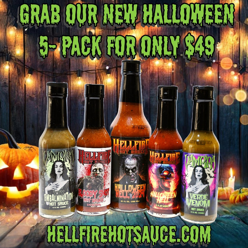Our Special Hellfire Hot Sauce Halloween 5- Pack!