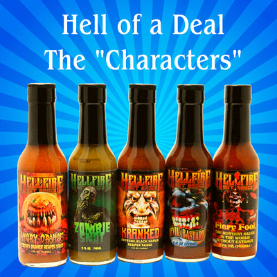 Hell of a Deal "The Characters!" Hellfire Hot Sauce Gift Pack