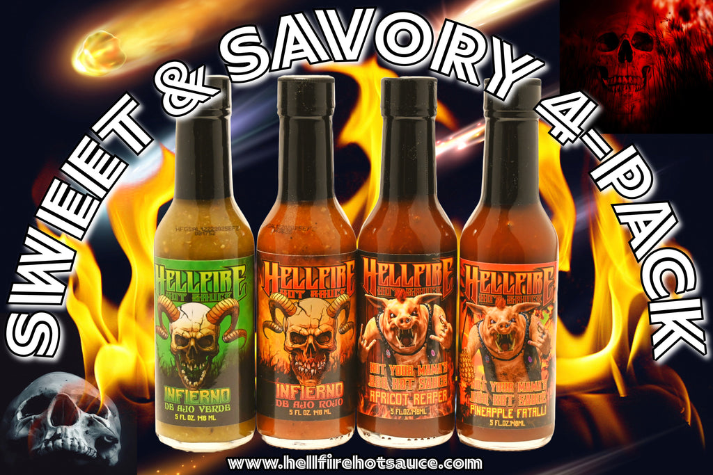 World's Best Sweet & Savory 4 Pack! - World's Best Sweet & Savory 4 Pack! - Hellfire Hot Sauce