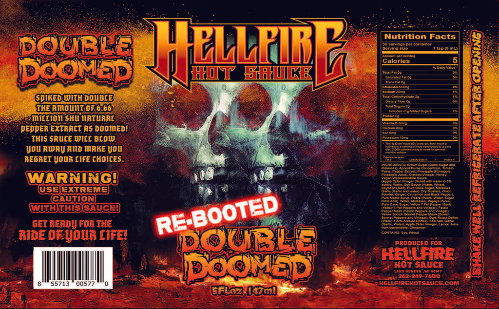 NEW! Double Doomed Rebooted! Hot Sauce Extreme Heat! Hellfire's Hottes –  Hellfire Hot Sauce