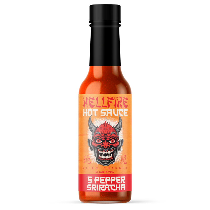NEW! Hellfire 5-Pepper Blend Sriracha Sauce 5oz bottle