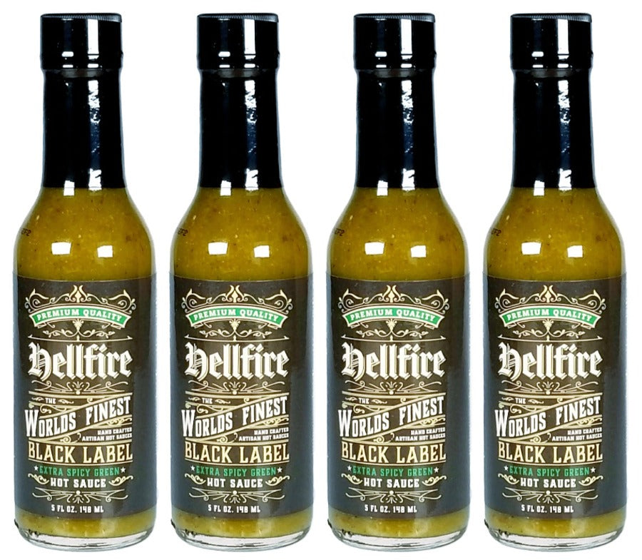 Hellfire Black Label Green Sauce 4 Pack – Hellfire Hot Sauce