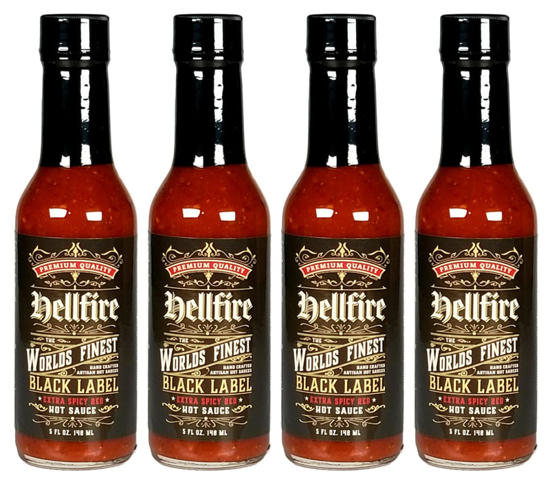 Hellfire Black Label Red Sauce - Save 10% on a 4-Pack - Hellfire Hot Sauce
