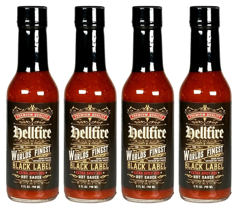 Hellfire Black Label Red Sauce 4 Pack - Hellfire Black Label Red Sauce 4 Pack - Hellfire Hot Sauce