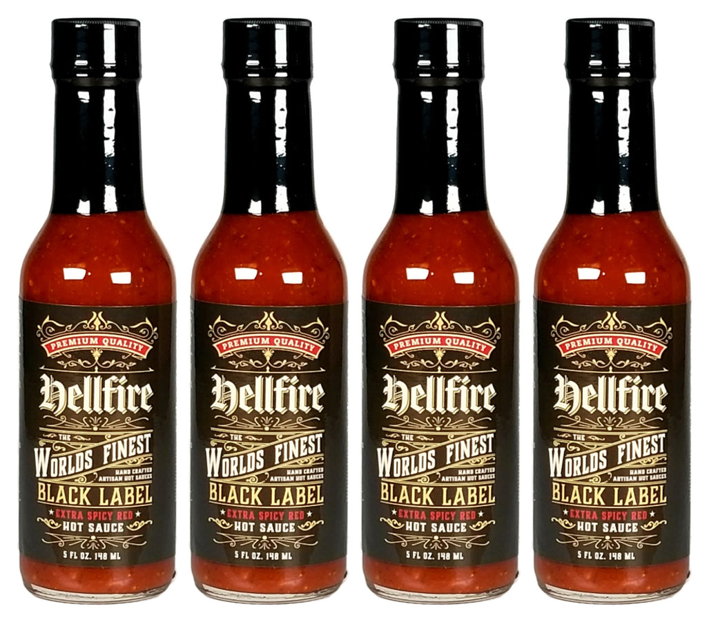 Hellfire Black Label Red Sauce - Save 10% on a 4-Pack - Hellfire Hot Sauce