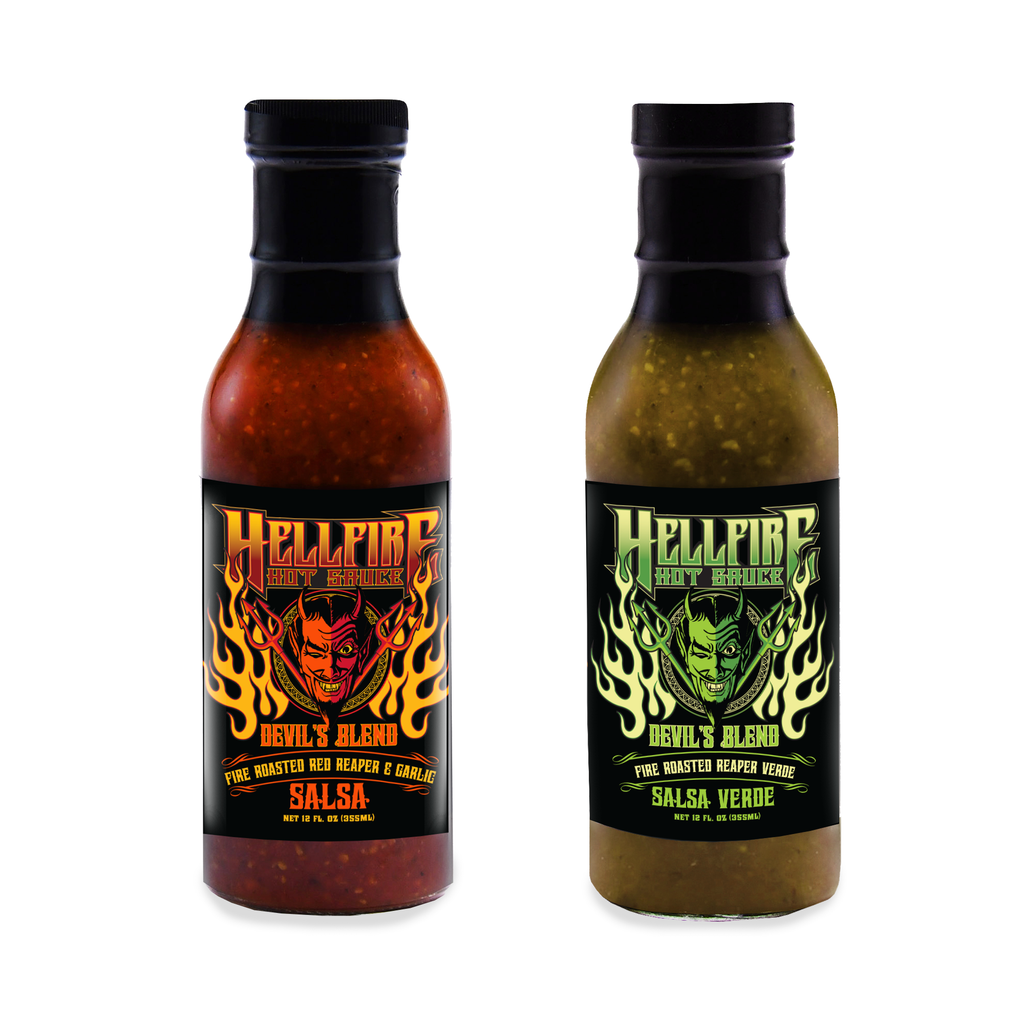 Devil's Blend - Fire Roasted Reaper & Garlic Salsa - Combo Pack - Hellfire Hot Sauce