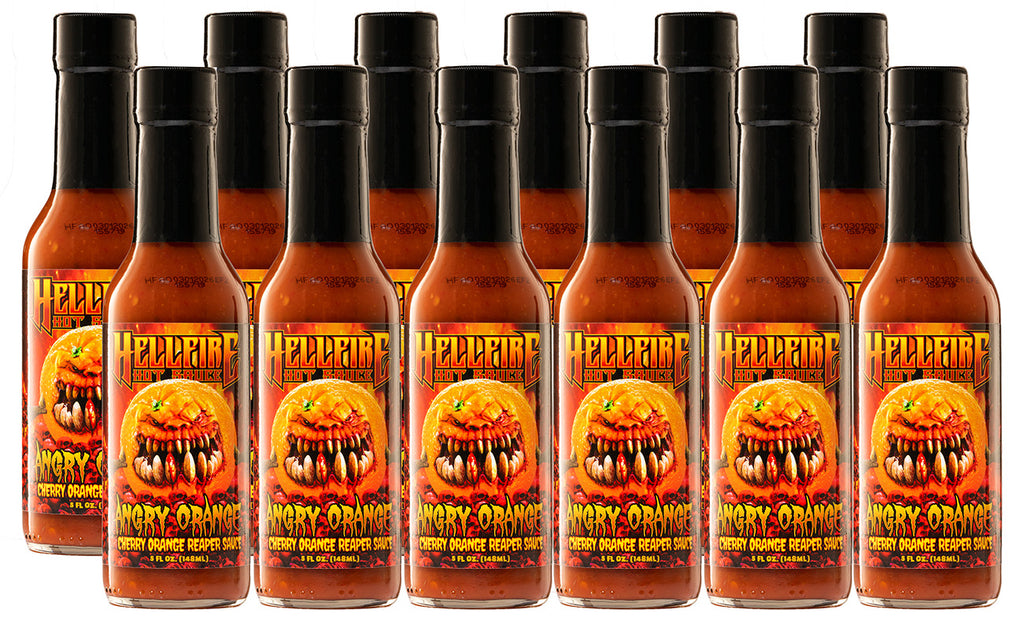 Angry Orange - Cherry Orange Reaper Hot Sauce - Save 20% on a 12-Pack - Hellfire Hot Sauce