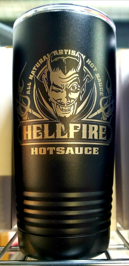 Official Hellfire Hot sauce 20 oz Custom Polar Camel Metal Tumbler - Devil's Blend - Hellfire Hot Sauce