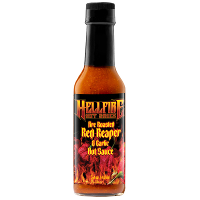 Fire Roasted Red Reaper & Garlic Hot Sauce - Single Bottle - Hellfire Hot Sauce
