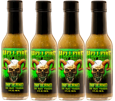 NEW! Infierno De Ajo Verde - The Ultimate Taco Sauce (4 Pack) - NEW! Infierno De Ajo Verde - The Ultimate Taco Sauce (4 Pack) - Hellfire Hot Sauce