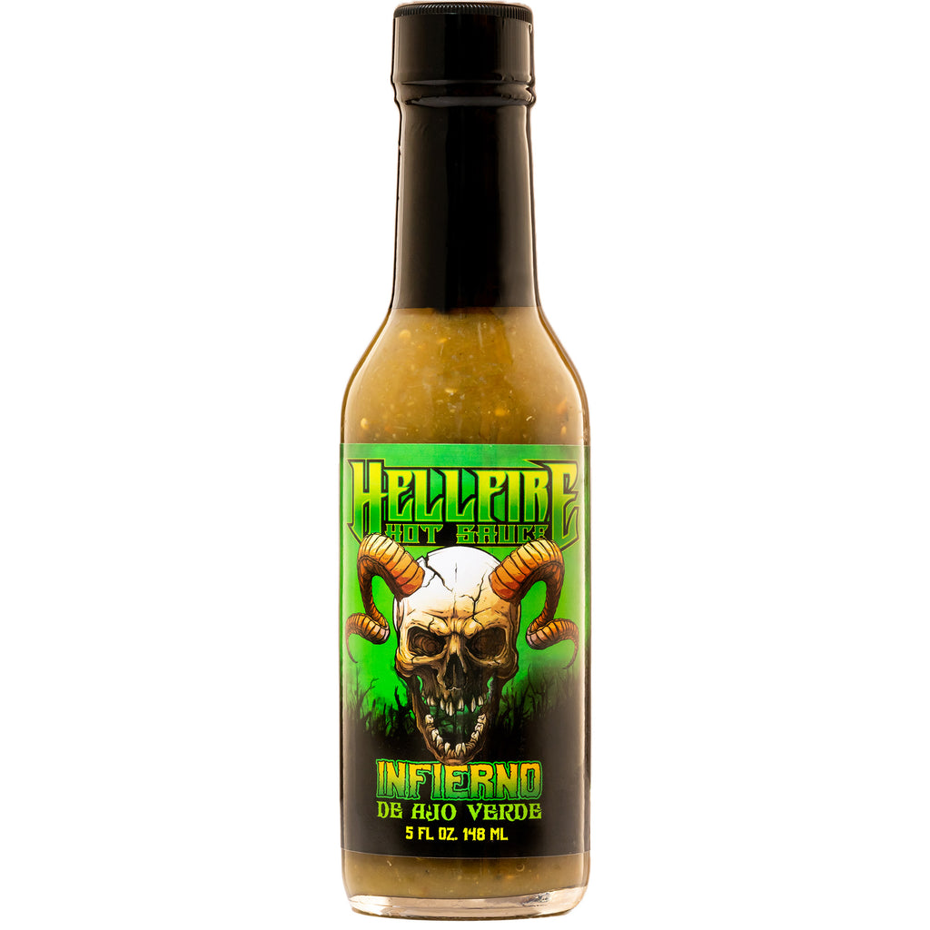 NEW! Infierno De Ajo Verde - The Ultimate Taco Sauce - Single Bottle - Hellfire Hot Sauce