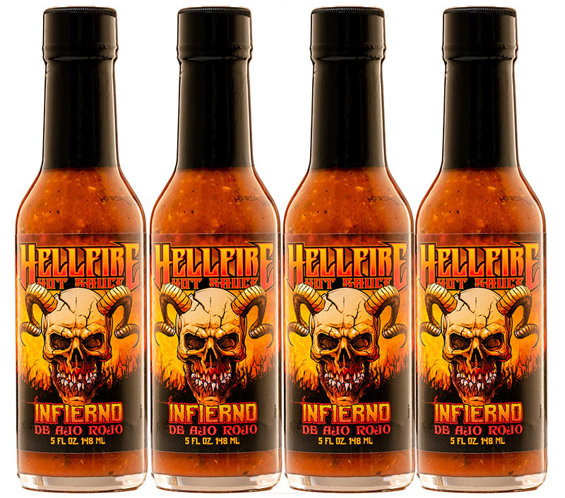 NEW! Infierno De Ajo Rojo - Red Garlic Spicy Ketchup (4 Pack) - NEW! Infierno De Ajo Rojo - Red Garlic Spicy Ketchup (4 Pack) - Hellfire Hot Sauce