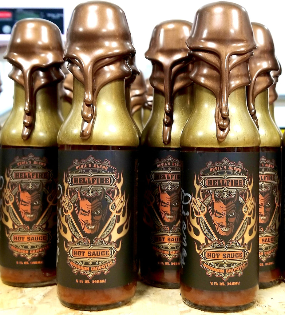 Devil's Blend Bourbon Chipotle - Resin Dipped Bottle (Limited Edition) - Devil's Blend Bourbon Chipotle - Resin Dipped Bottle (Limited Edition) - Hellfire Hot Sauce
