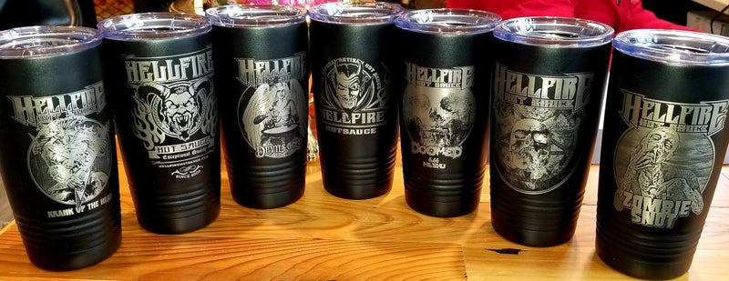 Official Hellfire Hot sauce 20 oz Custom Polar Camel Metal Tumbler - Krank up the Heat - Hellfire Hot Sauce