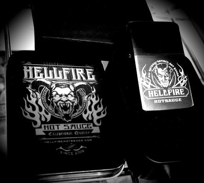 Hellfire Hot Sauce Zippo Style Light &amp; Case - Hellfire Hot Sauce Zippo Style Light &amp; Case - Hellfire Hot Sauce