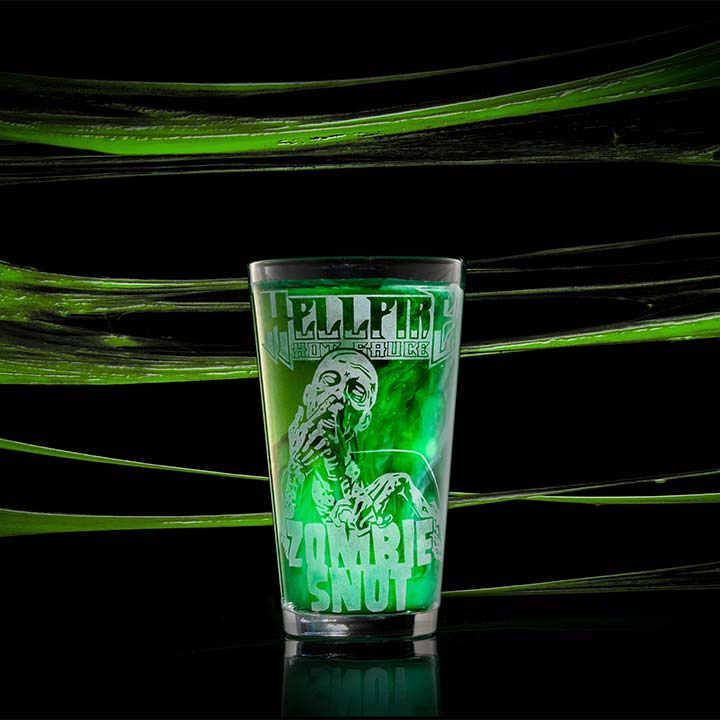 ZOMBIE SNOT 16 oz Very Limited Edition Pint Glass - ZOMBIE SNOT 16 oz Very Limited Edition Pint Glass - Hellfire Hot Sauce