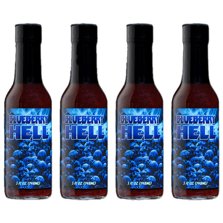 Blueberry Hell W/Carolina Reaper 4 Pack – Hellfire Hot Sauce