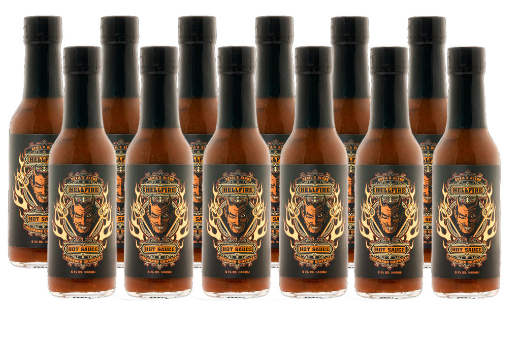 Devil’s Blend Bourbon Chipotle Hot Sauce 12 Pack Case - Devil’s Blend Bourbon Chipotle Hot Sauce 12 Pack Case - Hellfire Hot Sauce