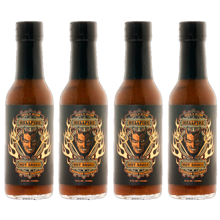 Devil’s Blend Bourbon Chipotle Hot Sauce - Save 10% on a 4-Pack - Hellfire Hot Sauce