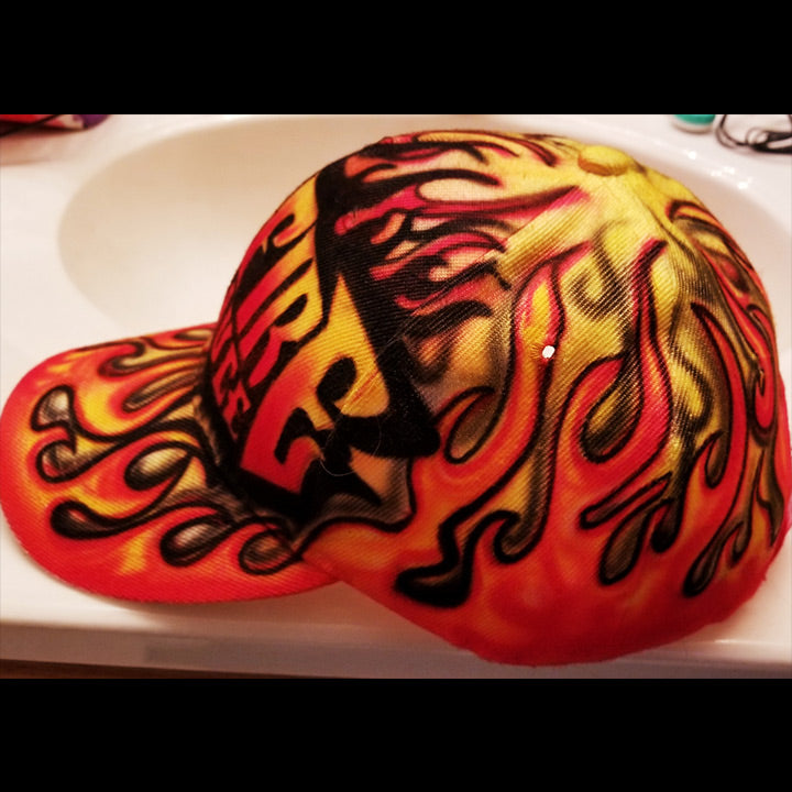 Custom Airbrushed Limited Edition Hat – Hellfire Hot Sauce