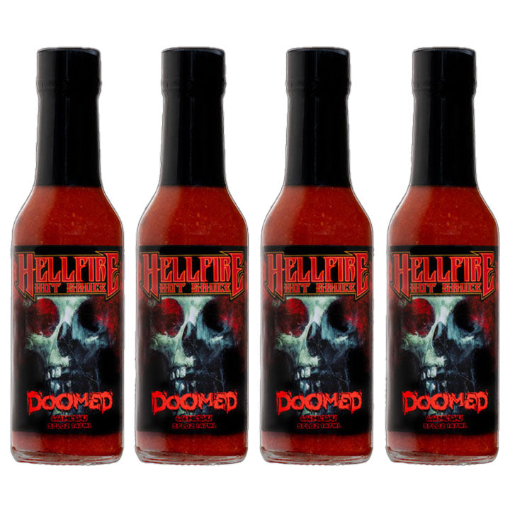 DOOMED – the Hottest Hot Sauce in the World - Save 10% on a 4-Pack - Hellfire Hot Sauce