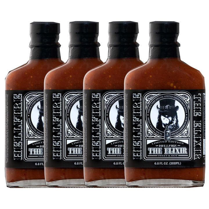 Elixir - The Award Winning Rum Infused Sweet Heat Hot Sauce - Save 10% on a 4-Pack - Hellfire Hot Sauce