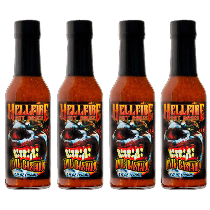 Evil Bastard - Our Extremely Hot Ghost Pepper Sauce - Save 10% on a 4-Pack - Hellfire Hot Sauce